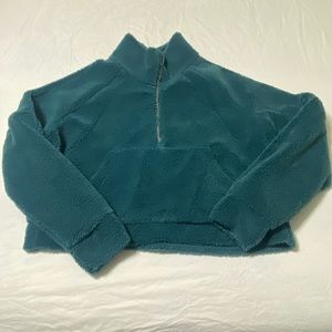 lululemon athletica Teal Half-Zip Fleece Sweatshirt